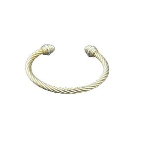 Silver and Gold Twisted Coil Cuff Bracelet